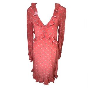 Philosophy Di Lorenzo Serafini Silk Red Floral Dress Size 4